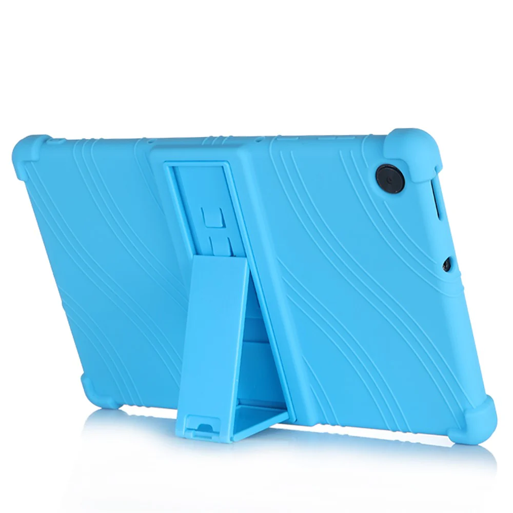 Soft Silicone Tablet Cover Case with Slide-Out Kickstand Design for Lenovo Tab M10 HD Gen 2 TB-X306 - Black - Image 3