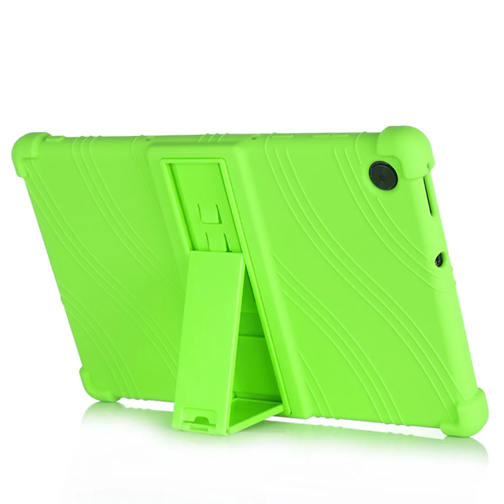 Soft Silicone Tablet Cover Case with Slide-Out Kickstand Design for Lenovo Tab M10 HD Gen 2 TB-X306 - Green - Image 3