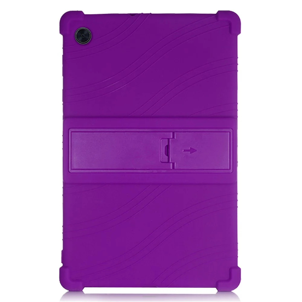 Soft Silicone Tablet Cover Case with Slide-Out Kickstand Design for Lenovo Tab M10 HD Gen 2 TB-X306 - Purple