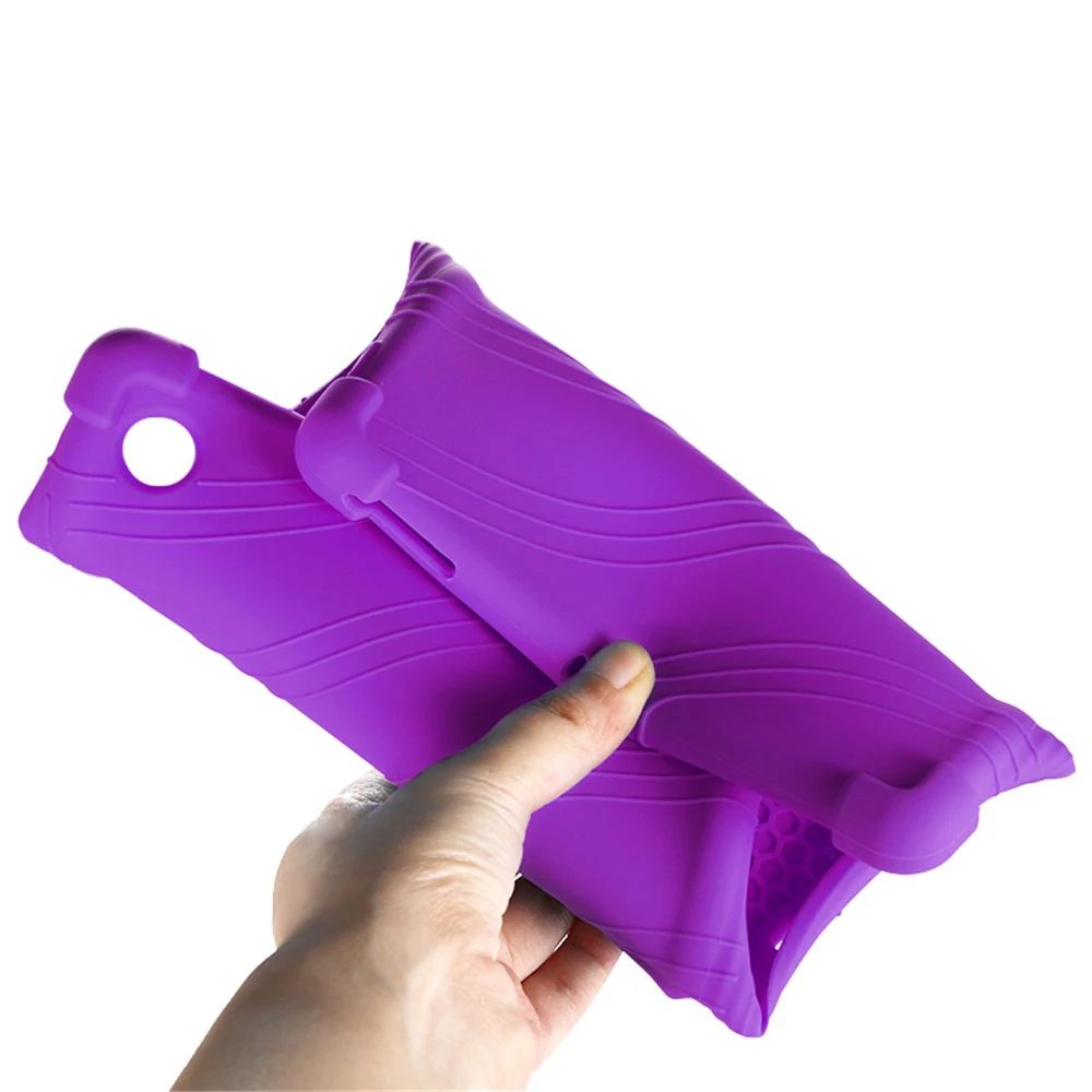 Soft Silicone Tablet Cover Case with Slide-Out Kickstand Design for Lenovo Tab M10 HD Gen 2 TB-X306 - Purple - Image 5