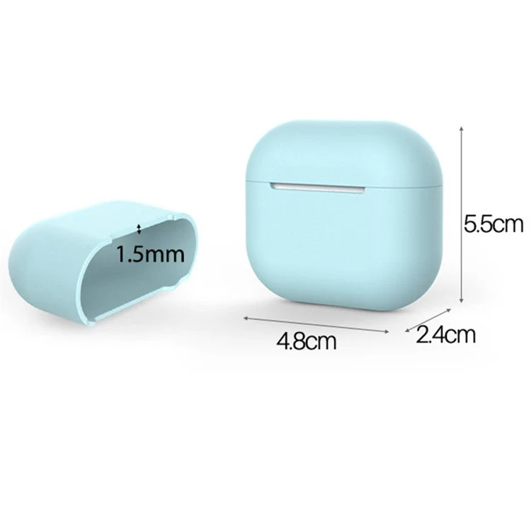 Solid Color Wireless Earphone Charging Case Cover Silicone Protective Sleeve for AirPods 3 - Black - Image 8
