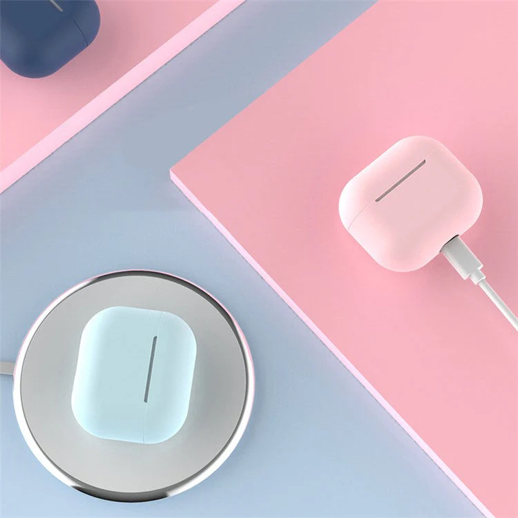 Solid Color Wireless Earphone Charging Case Cover Silicone Protective Sleeve for AirPods 3 - Green - Image 5