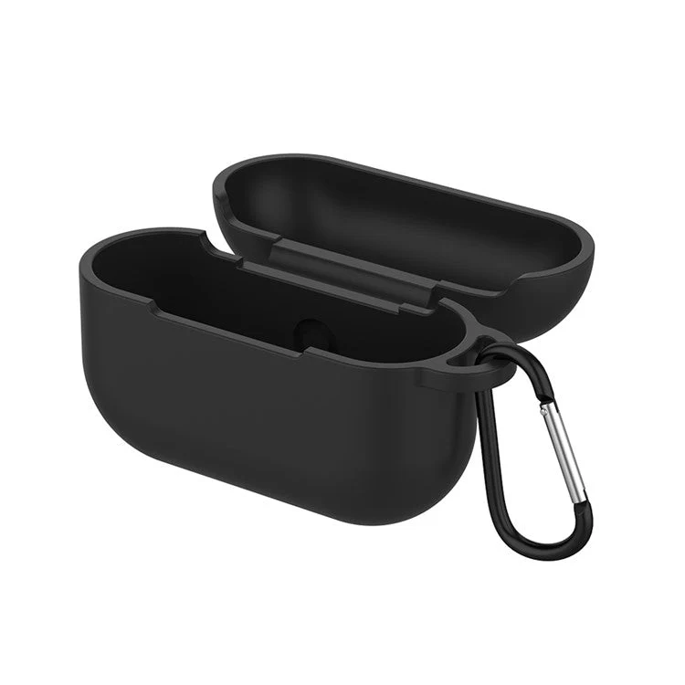 Solid Color Wireless Earphone Silicone Protective Case Cover for Airpods Pro - Black - Image 4