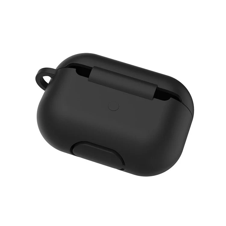 Solid Color Wireless Earphone Silicone Protective Case Cover for Airpods Pro - Black - Image 5