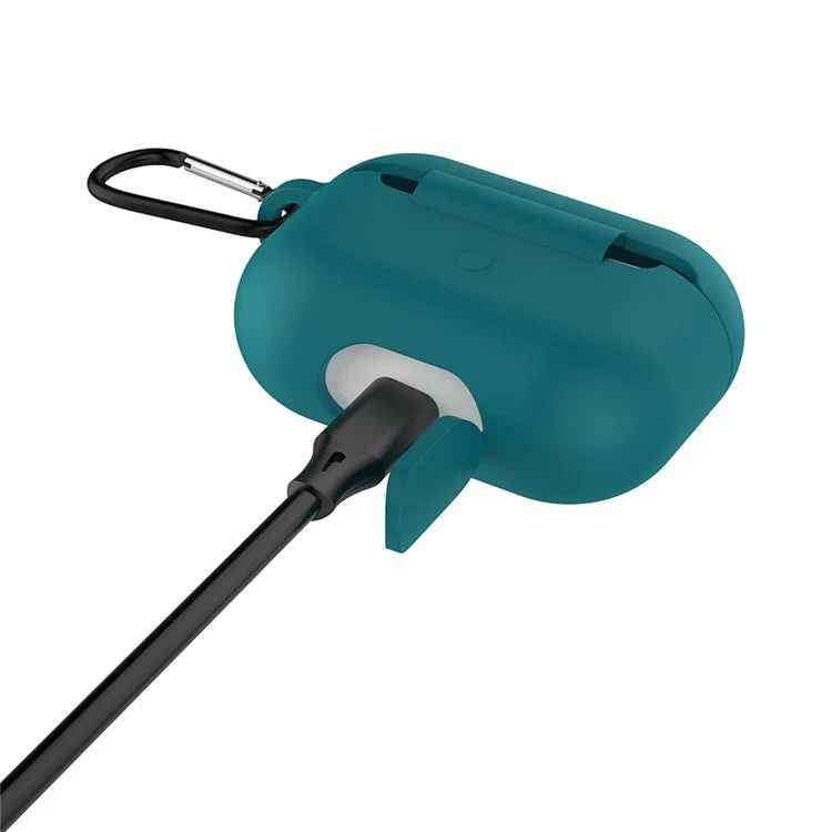 Solid Color Wireless Earphone Silicone Protective Case Cover for Airpods Pro - Green - Image 2