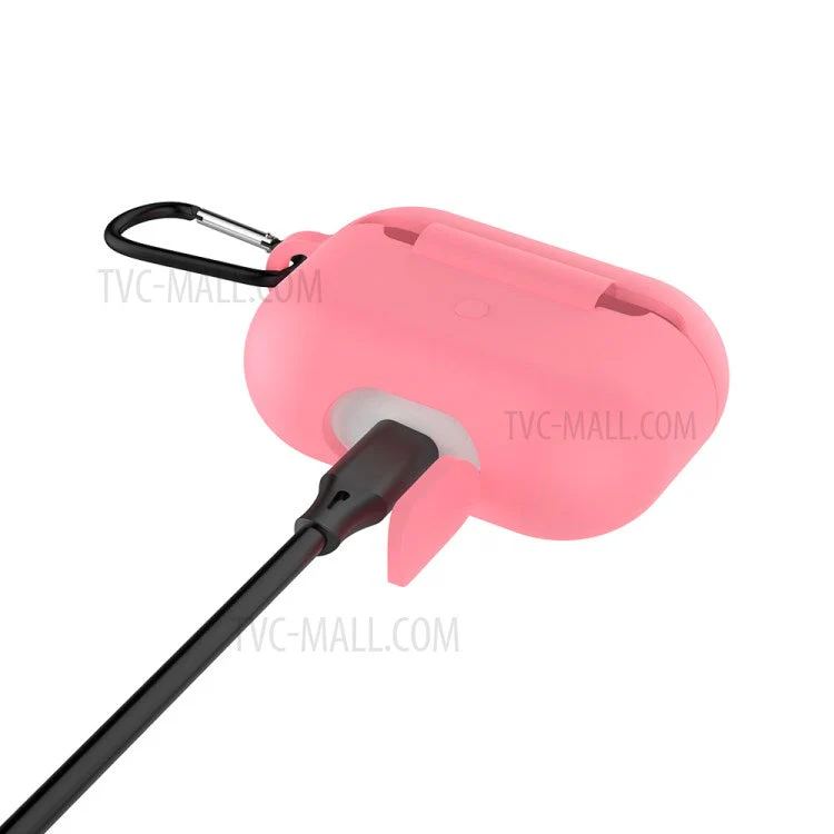 Solid Color Wireless Earphone Silicone Protective Case Cover for Airpods Pro - Pink - Image 2