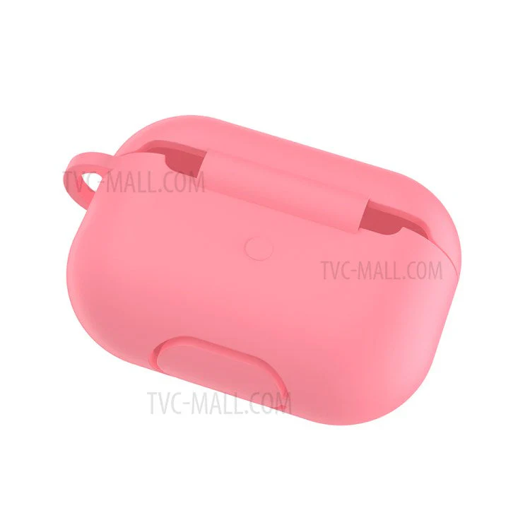 Solid Color Wireless Earphone Silicone Protective Case Cover for Airpods Pro - Pink - Image 5