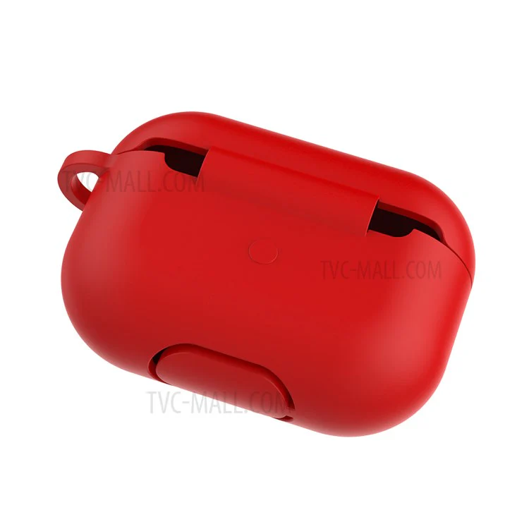 Solid Color Wireless Earphone Silicone Protective Case Cover for Airpods Pro - Red - Image 5