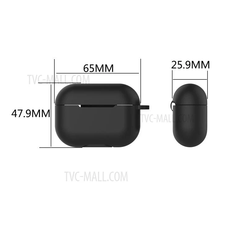 Solid Color Wireless Earphone Silicone Protective Case Cover for Airpods Pro - Red - Image 7