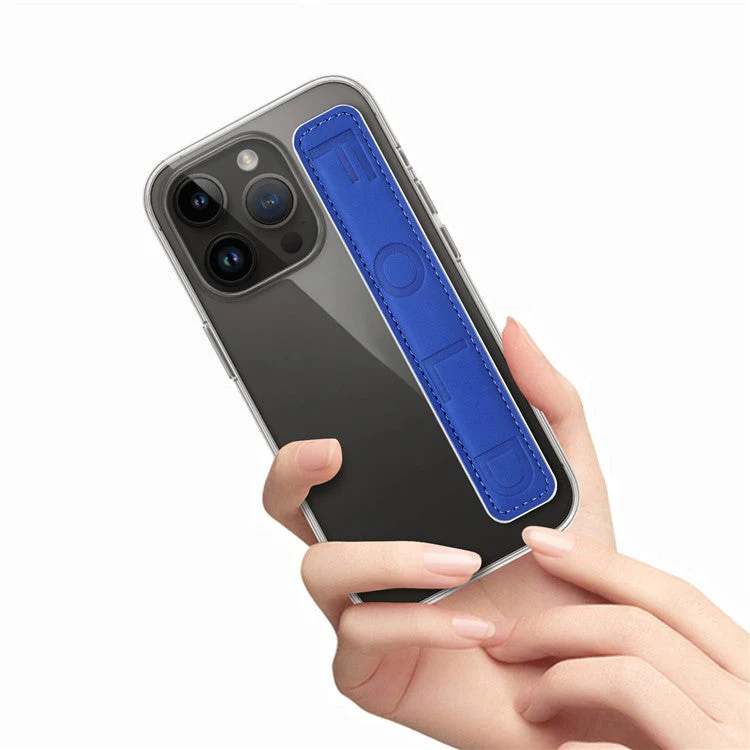 SP-03 PU Leather Phone Back Wrist Band Anti-Loss Adhesive Strap - Dark Blue - Image 2