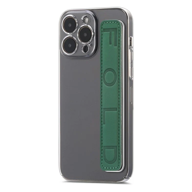 SP-03 PU Leather Phone Back Wrist Band Anti-Loss Adhesive Strap - Dark Green