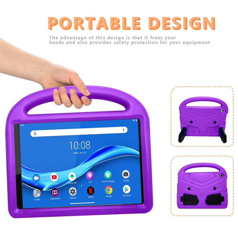 Sparrow Style Shockproof Kickstand EVA Protective Case for Lenovo Tab M10 Plus - Purple - Image 3