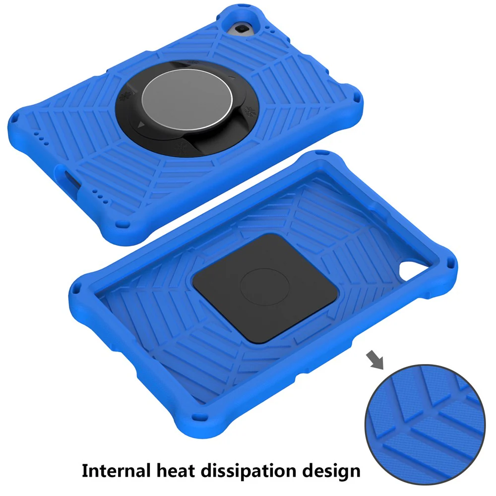 Spider Web Texture Anti-Drop Shockproof Tablet Case Kickstand EVA Cover with Shoulder Strap for Lenovo M10 FHD Plus/2nd Gen TB-X606 10.3-inch - Blue - Image 4