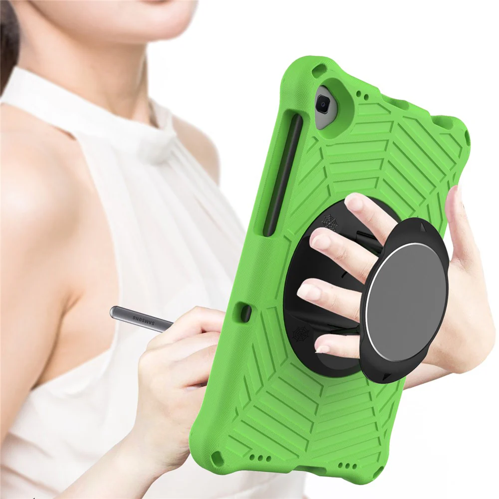 Spider Web Texture Anti-Drop Shockproof Tablet Case Kickstand EVA Cover with Shoulder Strap for Lenovo M10 FHD Plus/2nd Gen TB-X606 10.3-inch - Green - Image 6