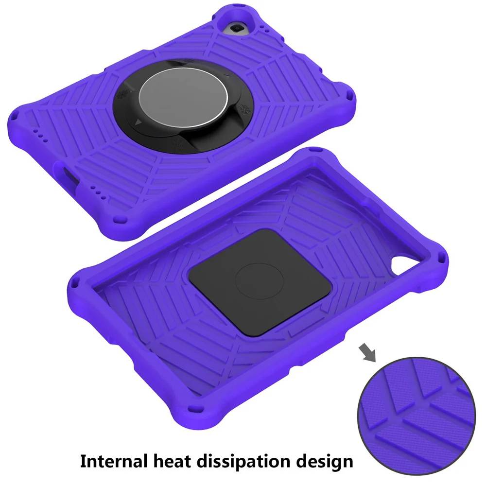 Spider Web Texture Anti-Drop Shockproof Tablet Case Kickstand EVA Cover with Shoulder Strap for Lenovo M10 FHD Plus/2nd Gen TB-X606 10.3-inch - Purple - Image 4