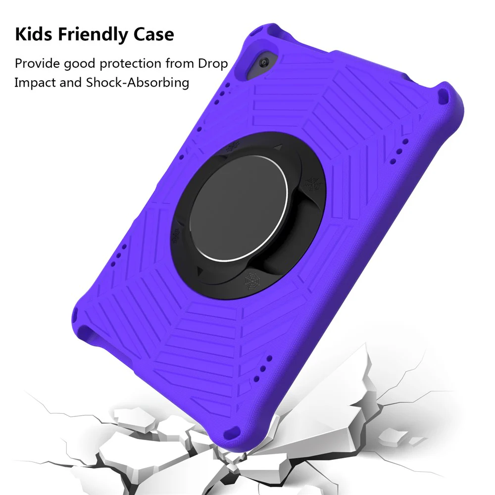 Spider Web Texture Tablet Case Kickstand EVA Cover with Shoulder Strap for Lenovo M10 FHD REL TB-X605FC/TB-X605LC 10.1-inch - Purple - Image 2