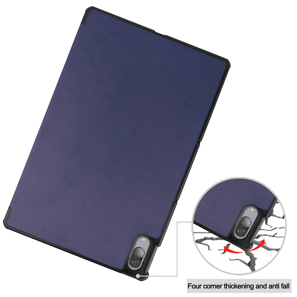 Stable Tri-fold Stand Leather Stand Tablet Case for Lenovo Tab P11 Pro TB-J706F - Dark Blue - Image 5