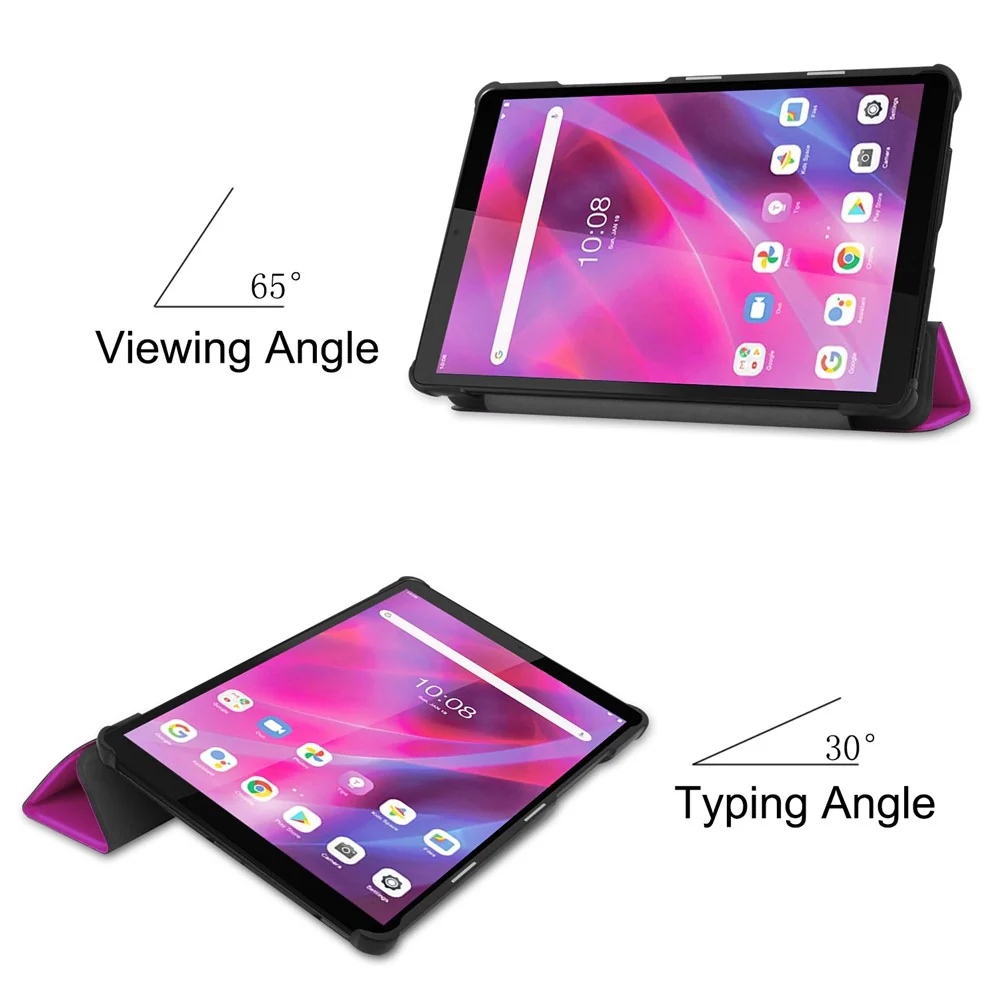 Stable Tri-fold Stand Stand Leather Tablet Covering Protection Case for Lenovo Tab M8 TB-8505X - Purple - Image 5