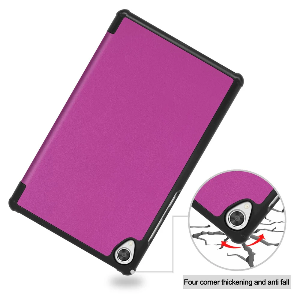Stable Tri-fold Stand Stand Leather Tablet Covering Protection Case for Lenovo Tab M8 TB-8505X - Purple - Image 6