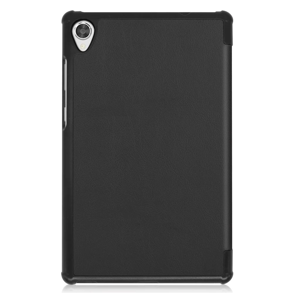 Stable Tri-fold Stand with Stand Leather Tablet Cover for Lenovo Tab M8 HD8505/8705 - Black - Image 2