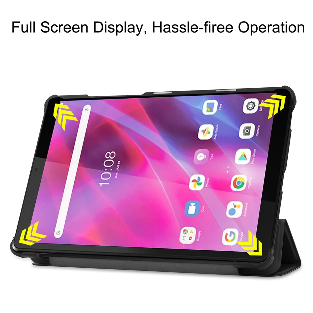 Stable Tri-fold Stand with Stand Leather Tablet Cover for Lenovo Tab M8 HD8505/8705 - Black - Image 6