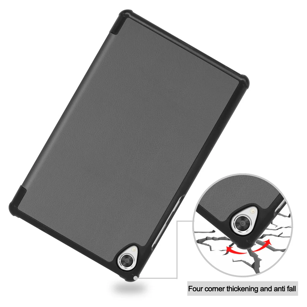 Stable Tri-fold Stand with Stand Leather Tablet Cover for Lenovo Tab M8 HD8505/8705 - Grey - Image 8