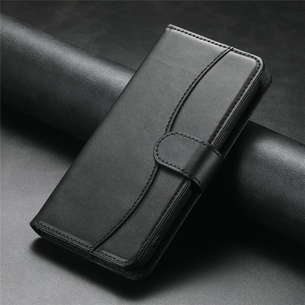 Stand Case for iPhone 17 Pro Max PU Leather Wallet Phone Cover S Shape Stitching Design with Strap - Black - Image 8