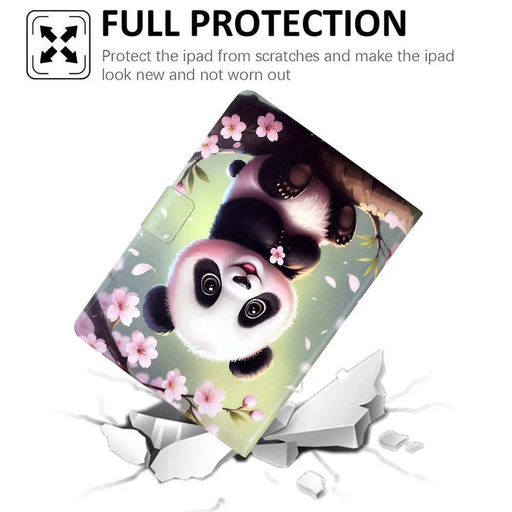 Stand Case for Lenovo Tab M10 Plus (3rd Gen) Pattern Printing Tablet Leather Cover with Auto Wake / Sleep - Sakura Panda - Image 7