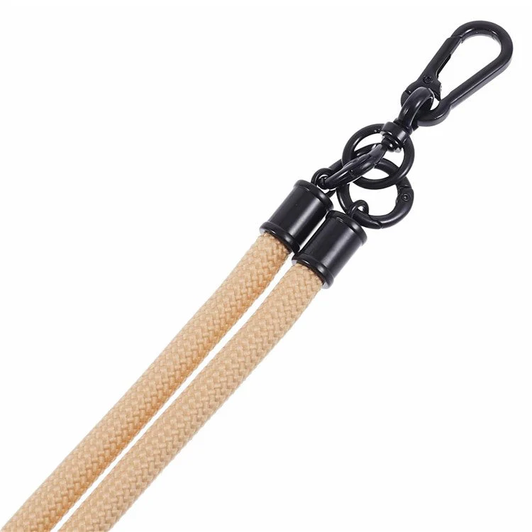 Style A Phone Strap 8mm Universal Nylon Phone Neck Lanyard with Clear Patch - Apricot - Image 6
