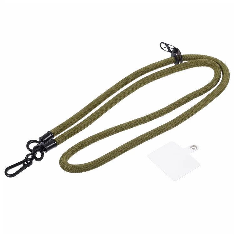 Style A Phone Strap 8mm Universal Nylon Phone Neck Lanyard with Clear Patch - Army Green - Image 2