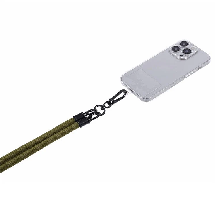 Style A Phone Strap 8mm Universal Nylon Phone Neck Lanyard with Clear Patch - Army Green - Image 4
