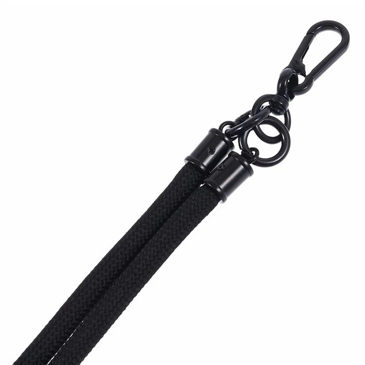Style A Phone Strap 8mm Universal Nylon Phone Neck Lanyard with Clear Patch - Black - Image 6