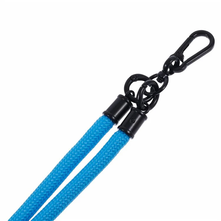 Style A Solid Color Phone Strap 10mm Crossbody Nylon Phone Charm with Clear Patch - Sky Blue - Image 6