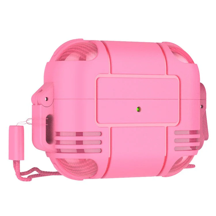 Stylish Bluetooth Earphone TPU Anti-drop Protective Cover Shell with Lanyard for AirPods Pro - Pink - Image 2