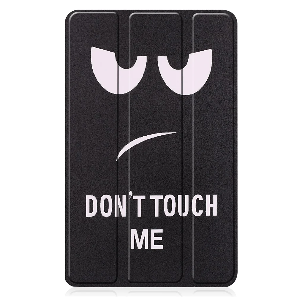 Stylish Light Slim Pattern Printing PU Leather Tri-fold Stand Tablet Cover Shell for Lenovo Tab M7 (2nd Gen) / (3rd Gen) - Don't Touch Me - Image 2
