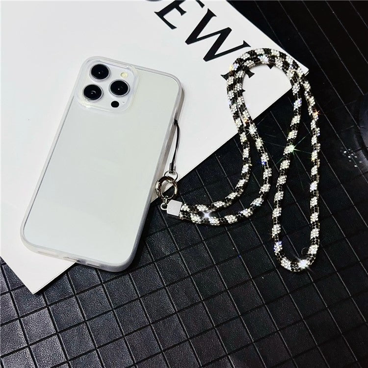 Stylish Rhinestone Phone Lanyard Cotton Rope Universal Neck Strap, Length: 80cm - Colorful - Image 3