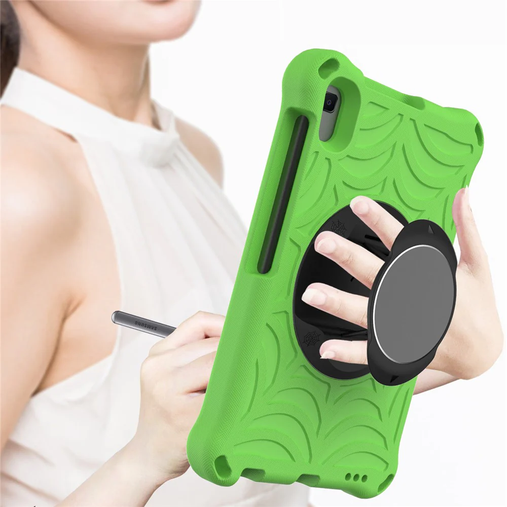 Stylish Spider Web Texture EVA Tablet Case Kickstand Cover Shell with Shoulder Strap for Lenovo Tab M8 (1st Gen) TB-8505/M8 (2nd Gen) TB-8705/M8 (3rd Gen) TB-8506 - Green - Image 6