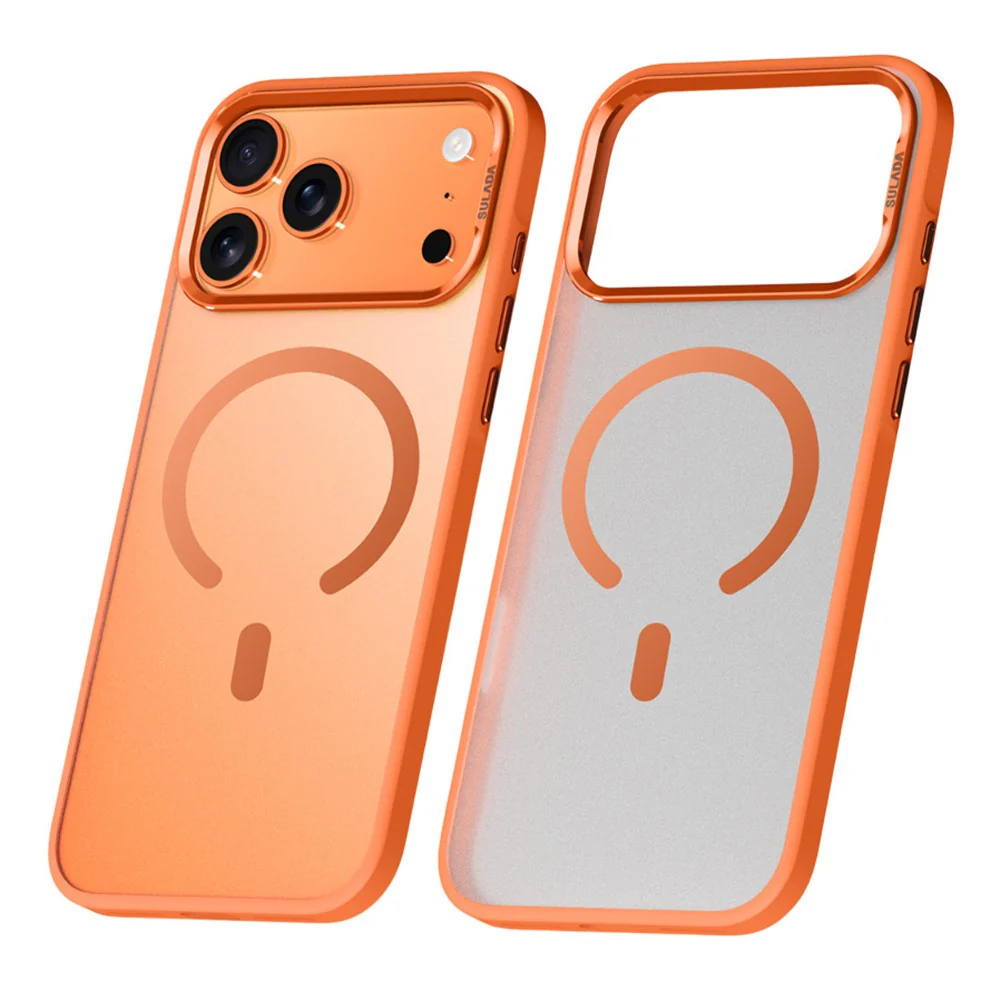 SULADA For iPhone 17 Pro Max Case Compatible with MagSafe PC + TPU Phone Cover - Orange