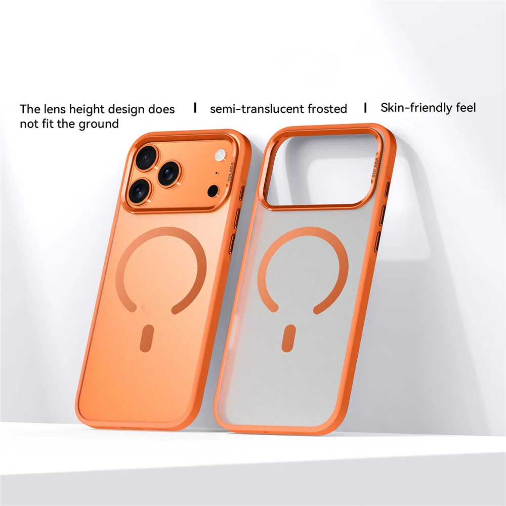 SULADA For iPhone 17 Pro Max Case Compatible with MagSafe PC + TPU Phone Cover - Orange - Image 2