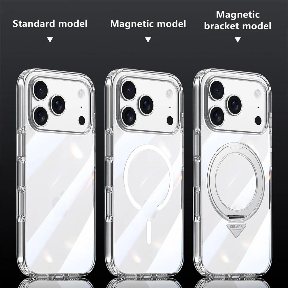 SULADA For iPhone 17 Pro Max Case Compatible with MagSafe TPU + PC Crystal Clear Phone Cover - Image 4