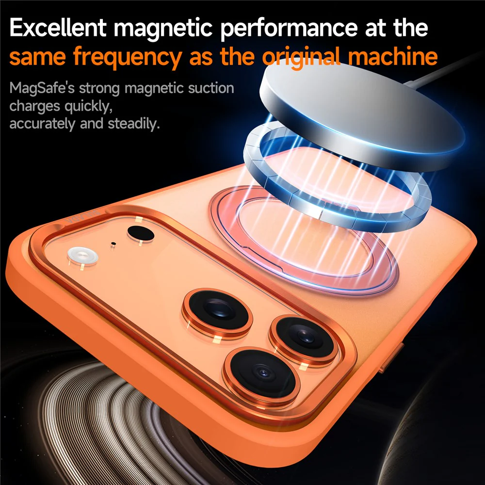 SULADA For iPhone 17 Pro Max Case Magnetic Case Anti-Fingerprints Matte TPU + PC Phone Cover with Kickstand - Titanium Black - Image 5