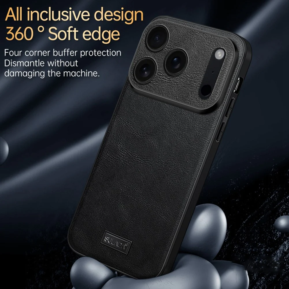 SULADA For iPhone 17 Pro Max Case PU Leather + TPU + PC Back Phone Cover - Blue - Image 7