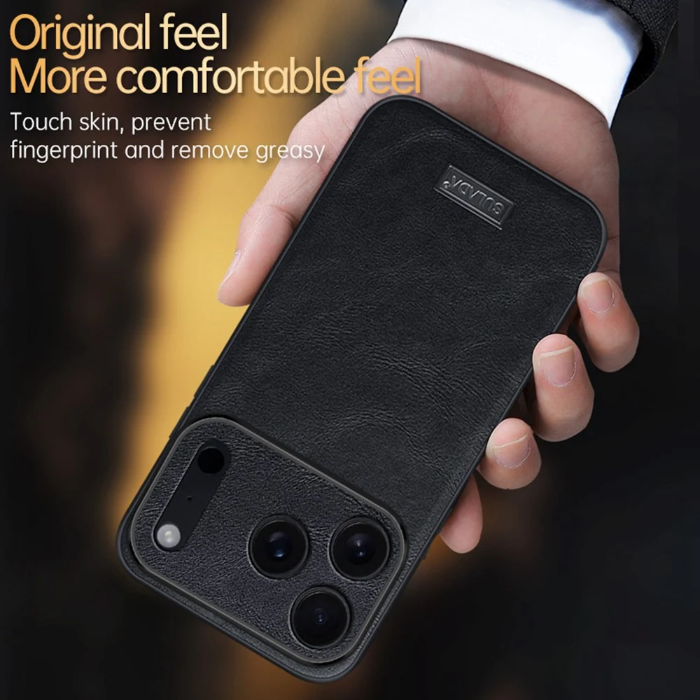 SULADA For iPhone 17 Pro Max Case PU Leather + TPU + PC Back Phone Cover - Orange - Image 5