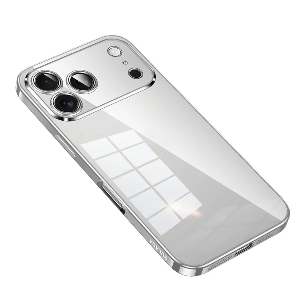 SULADA For iPhone 17 Pro Max Case Ultra Thin Electroplated TPU Clear Phone Cover - Silver