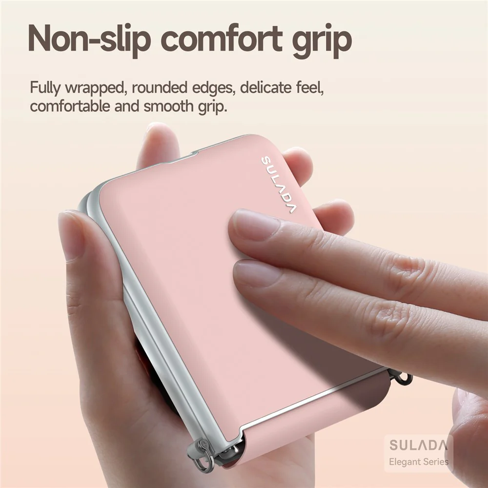 SULADA For Samsung Galaxy Z Flip7 5G Case with Strap Leather Back Phone Cover Hinge Protection - Black - Image 5