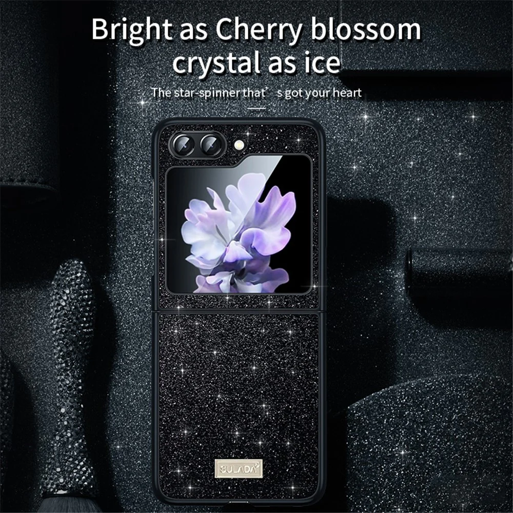 SULADA For Samsung Galaxy Z Flip7 FE 5G / Z Flip6 5G Case Glitter Sequins Leather Coated PC + TPU Cover - Purple - Image 5
