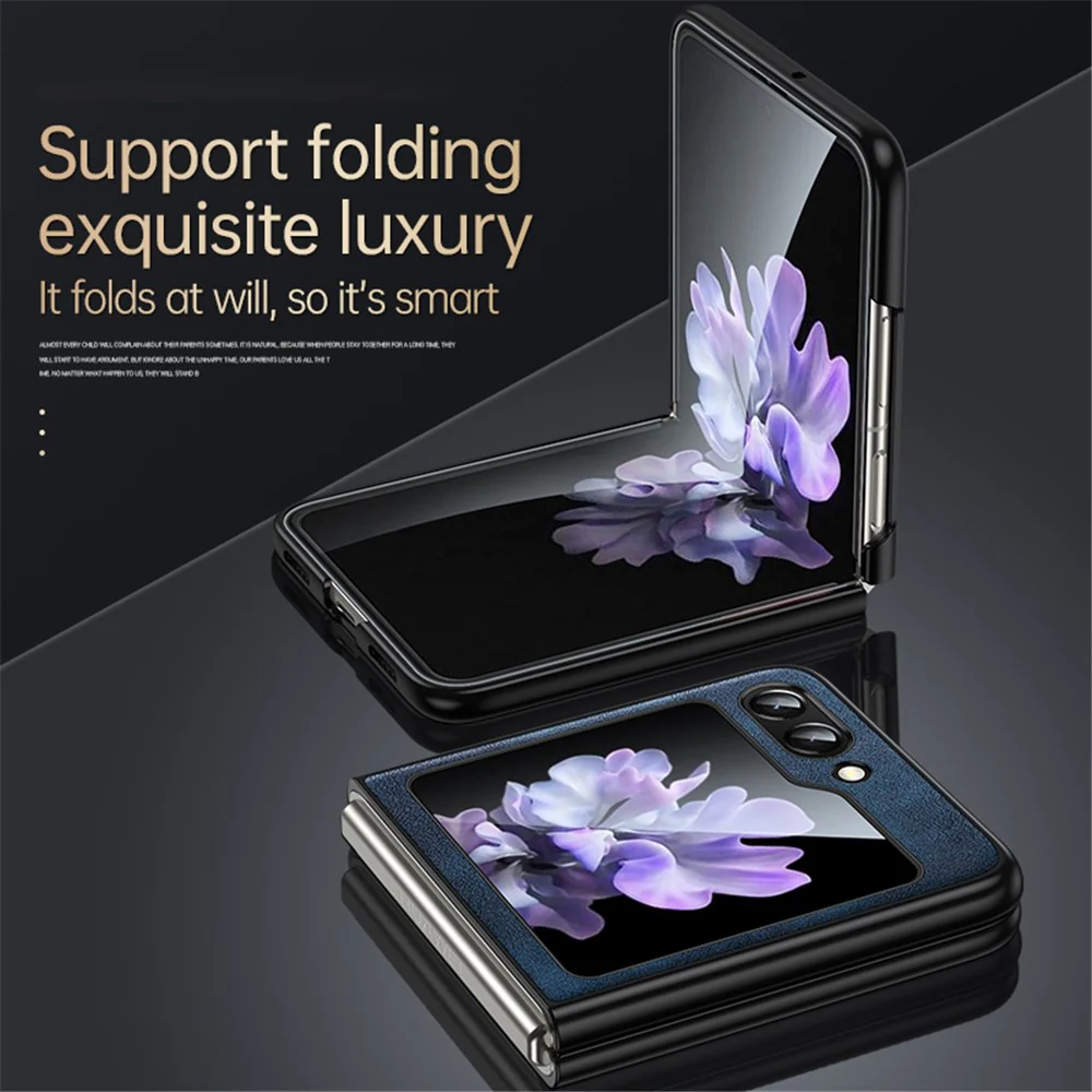 SULADA For Samsung Galaxy Z Flip7 FE 5G / Z Flip6 5G Case PU Leather+TPU+PC Back Phone Cover - Blue - Image 4