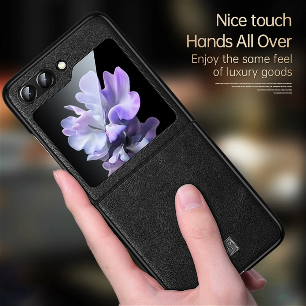 SULADA For Samsung Galaxy Z Flip7 FE 5G / Z Flip6 5G Case PU Leather+TPU+PC Back Phone Cover - Brown - Image 6