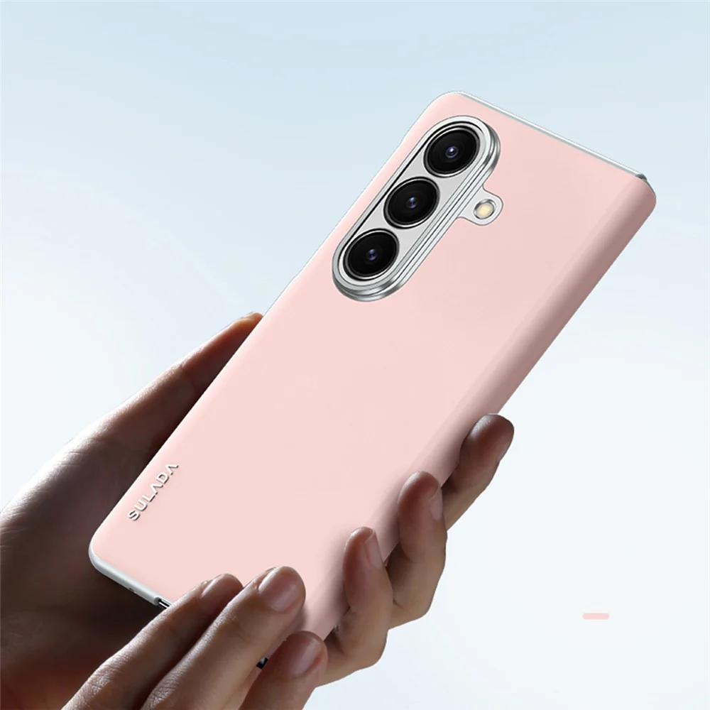 SULADA For Samsung Galaxy Z Fold7 5G Case Leather Back Cover Compatible with MagSafe Hinge Protection - Pink - Image 4