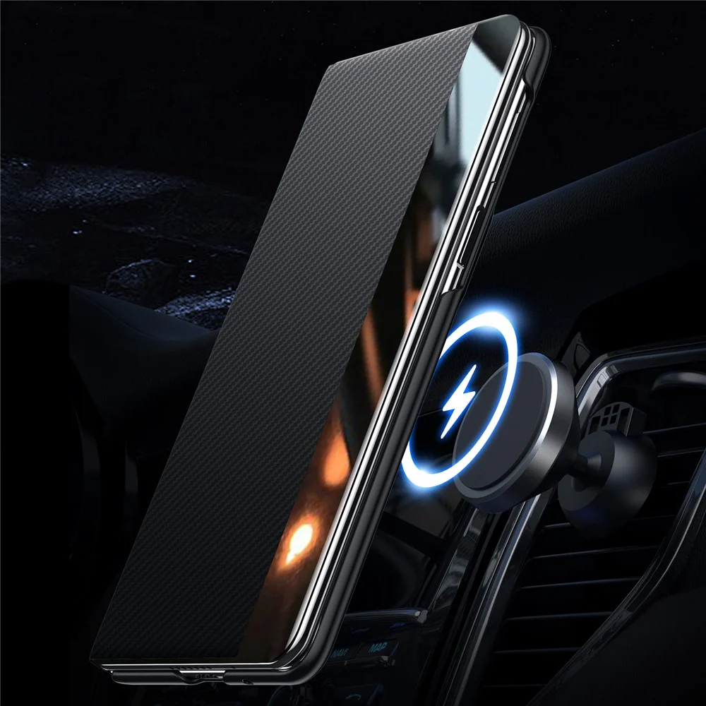 SULADA For Samsung Galaxy Z Fold7 5G Case View Window Leather Phone Cover with Auto Wake / Sleep - Blue - Image 7